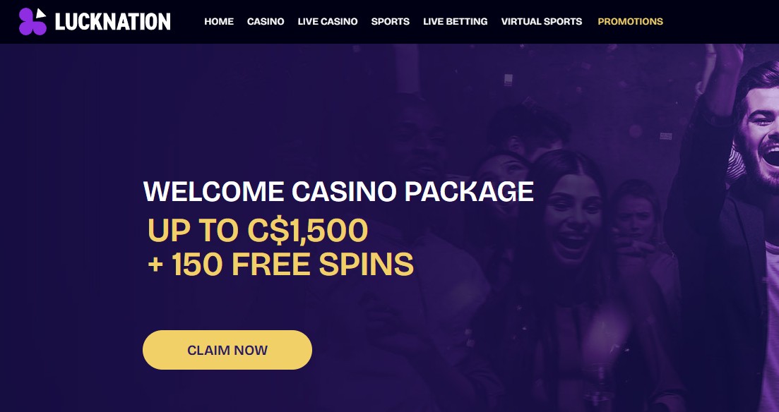 LuckNation Casino homepage