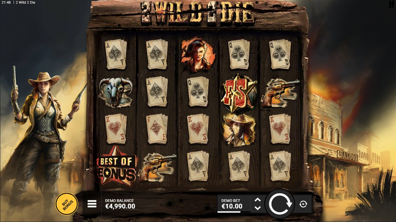 2 Wild 2 Die by Hacksaw Gaming – base game 5 reels 14 paylines wild-stacking mechanic