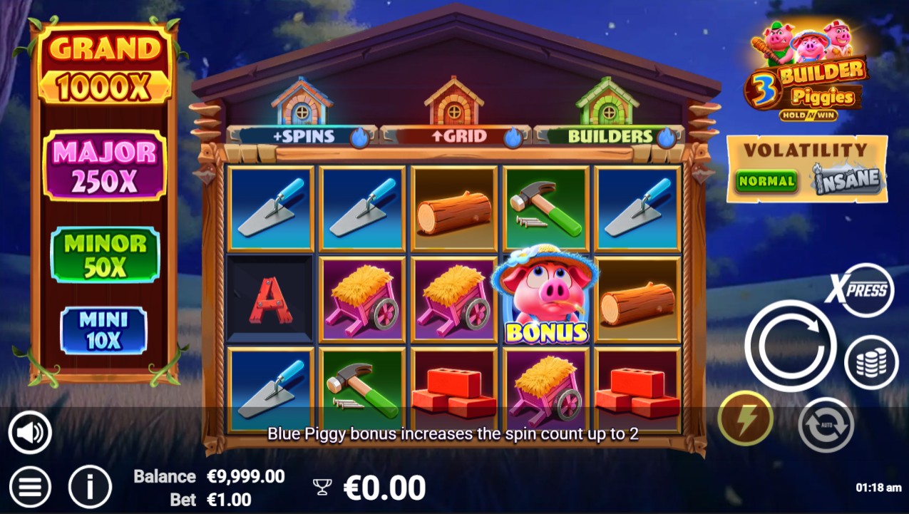 3 Builder Piggies Hold & Win slot by AvatarUX &ndash; base game