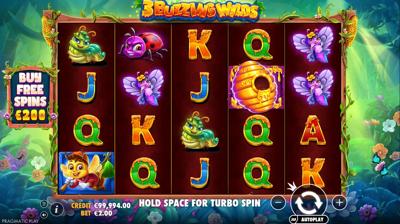 3 Buzzing Wilds by Pragmatic Play – base game 5x4 20 paylines three distinct wild modifiers