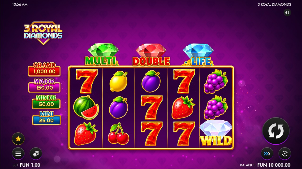 3 Royal Diamonds by Gamebeat – base game grid, diamond symbols