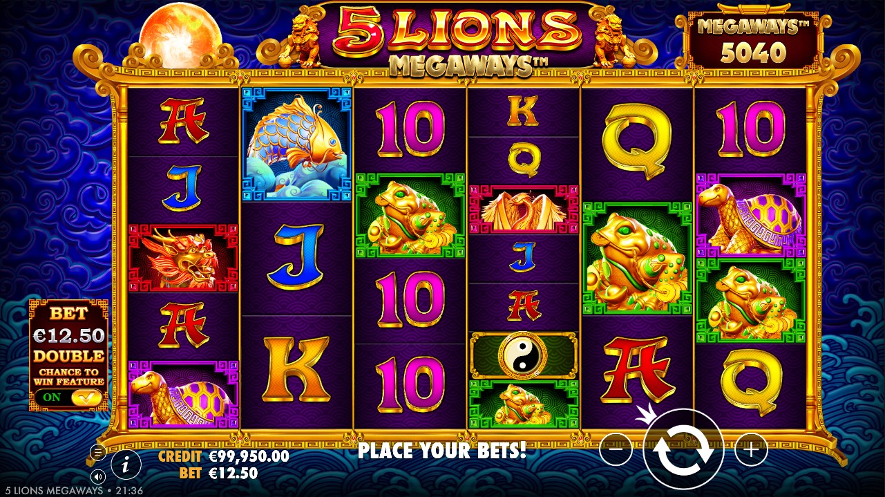 5 Lions Megaways by Pragmatic Play – 96.5% RTP High volatility 5,000x max win base game