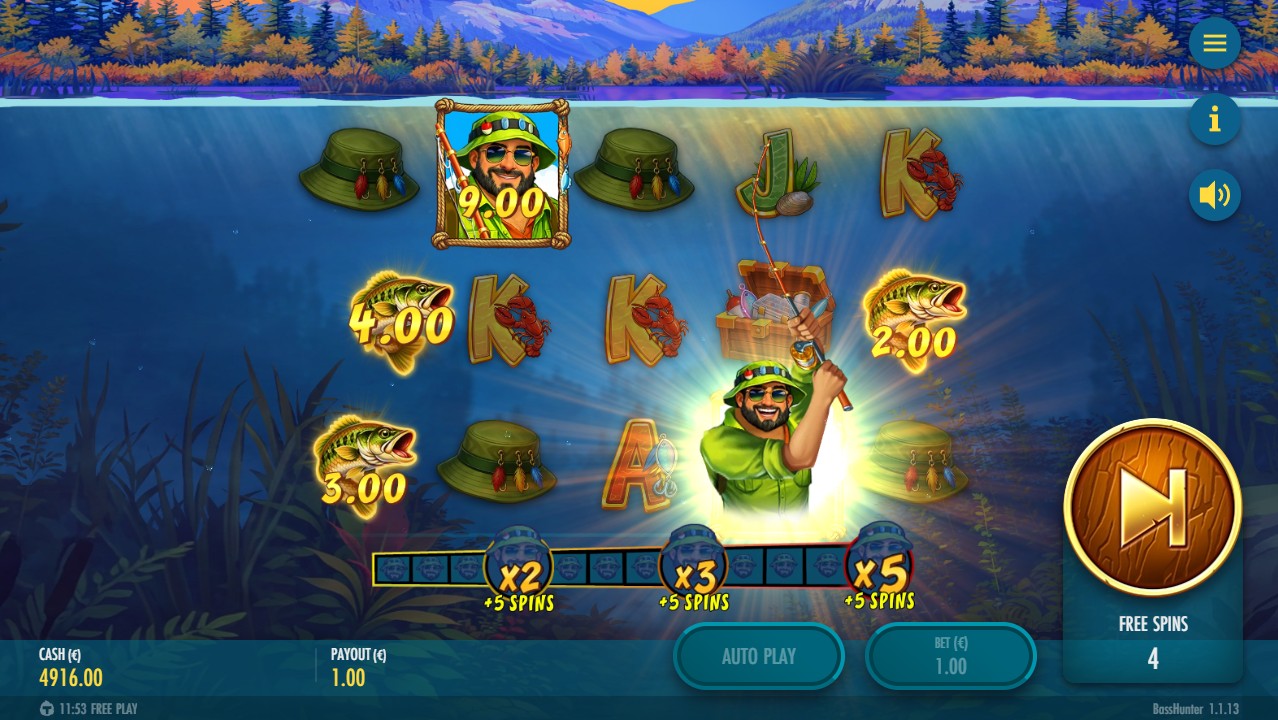 Bass Hunter by Thunderkick – 94.19% RTP Medium volatility 5,000x max win bonus round