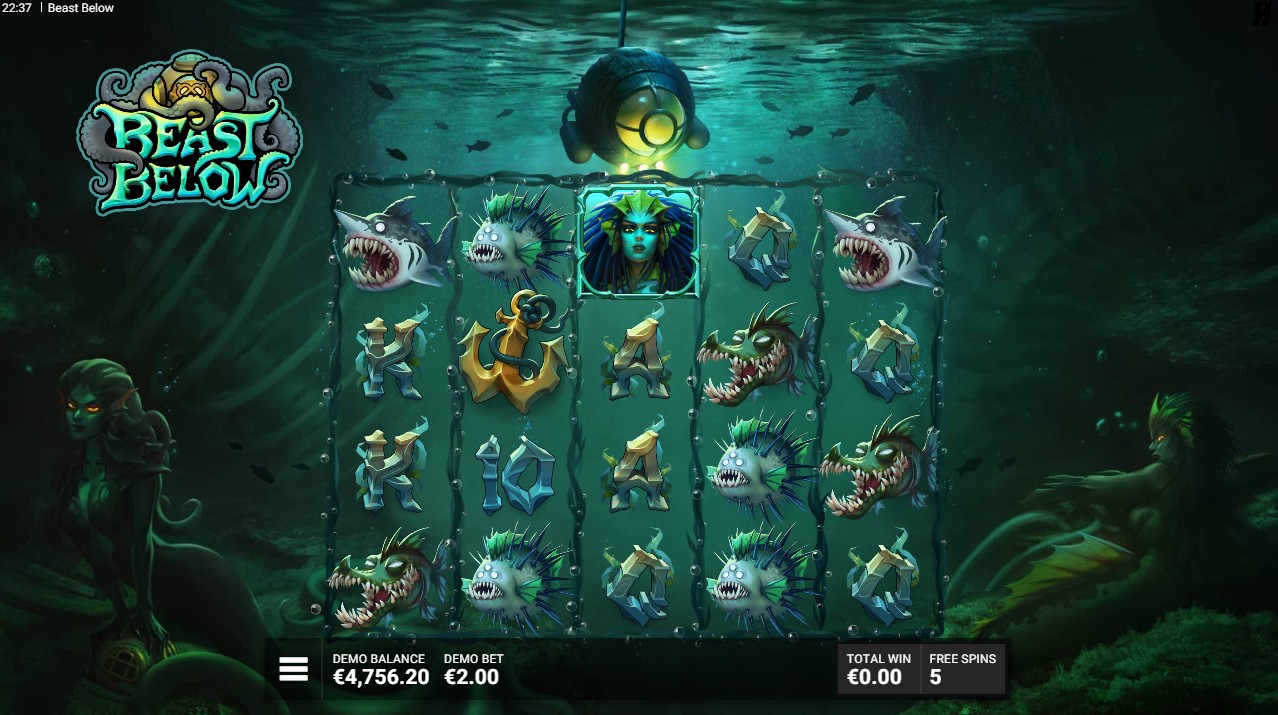 Beast Below by Hacksaw Gaming – bonus round, 96.29% RTP High volatility 10,000x max win