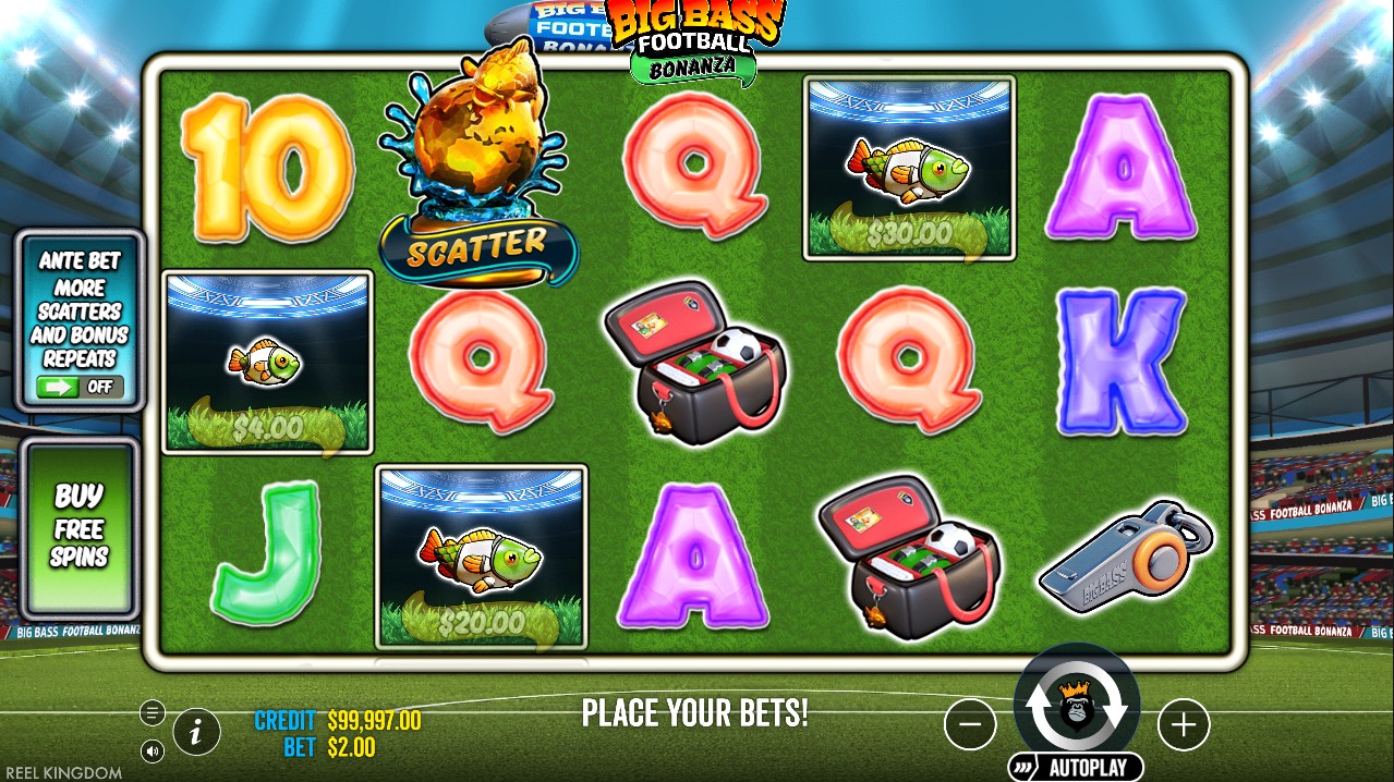 Big Bass Football Bonanza slot by Pragmatic Play &ndash; base game