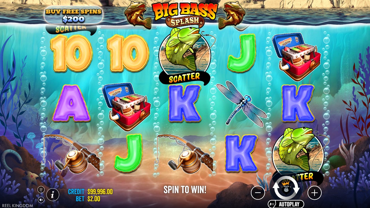 Big Bass Splash by Pragmatic Play – base game fishing sequel with fisherman wild collect mechanic