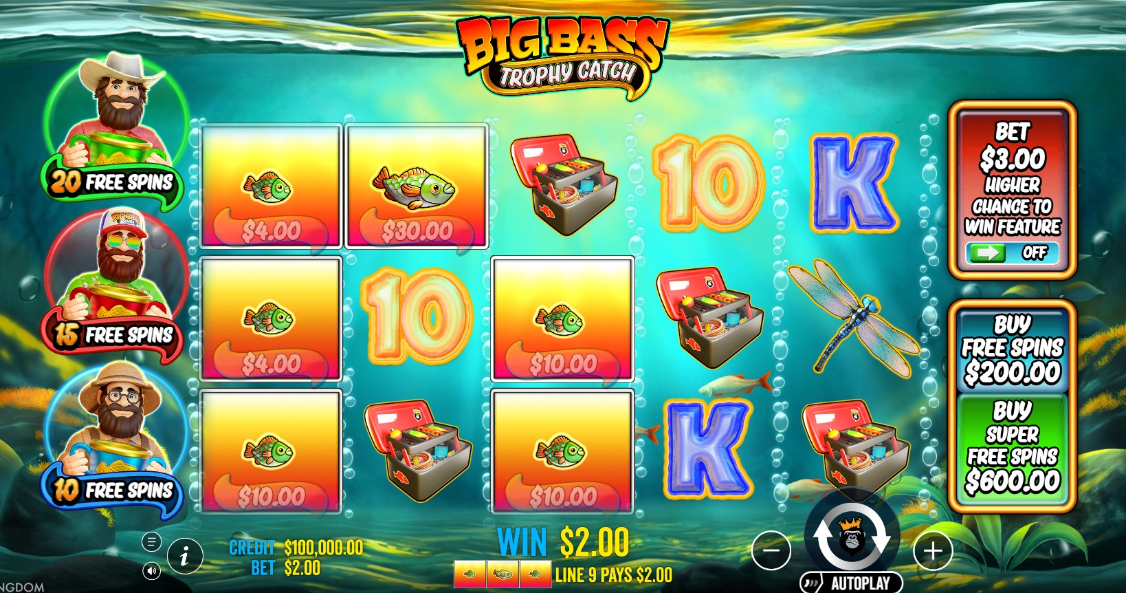 Big Bass Trophy Catch slot review base game