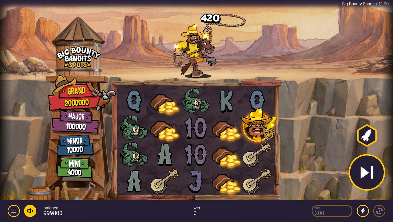 Big Bounty Bandits 3 Pots by Peter & Sons – base game 5 reels Wild West theme