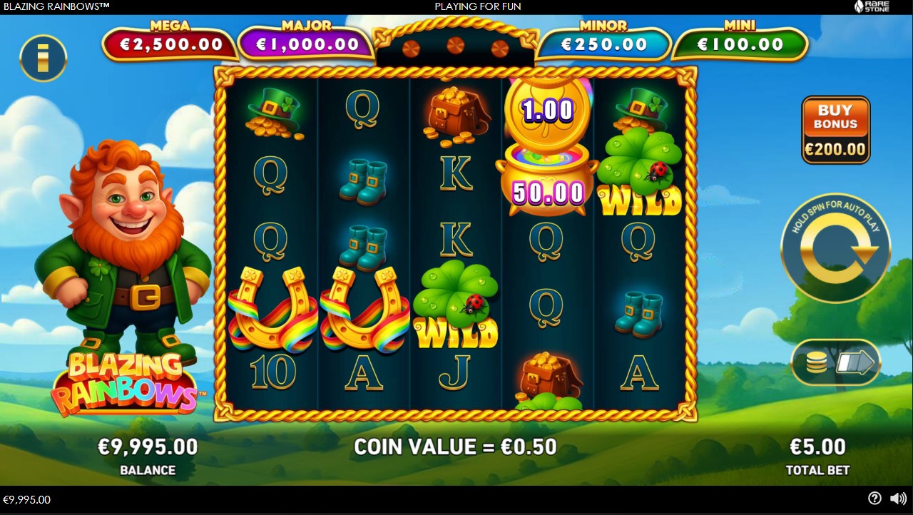 Blazing Rainbows by Playtech – base game, 95.90% RTP, Medium volatility