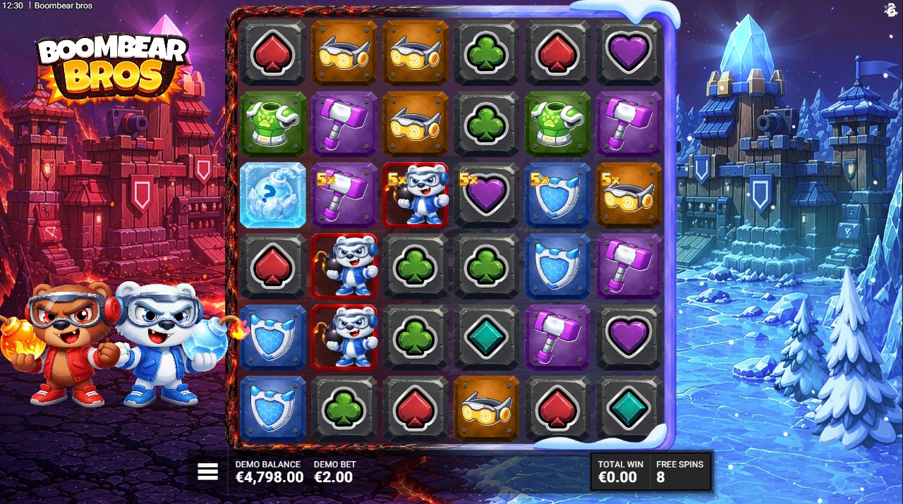 Boombear Bros by Bullshark Games – free spins bonus Bomb Frenzy progressive multipliers 12000x max win