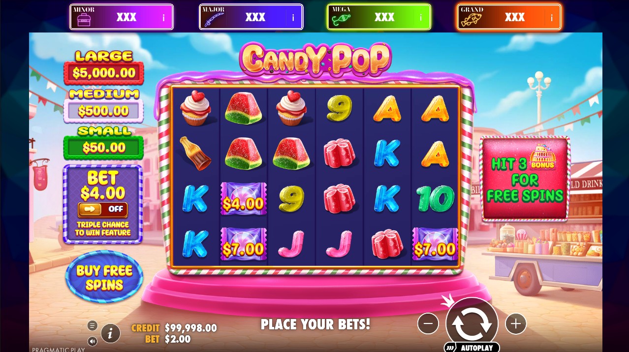 Candy Pop by Pragmatic Play – base game 6 reels 4096 ways candy theme