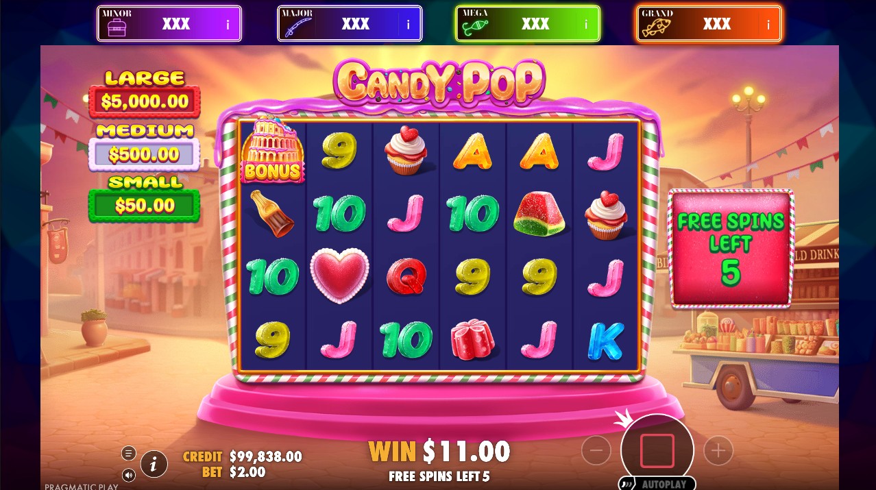 Candy Pop by Pragmatic Play – 94.51% RTP High volatility 5,000x max win bonus round