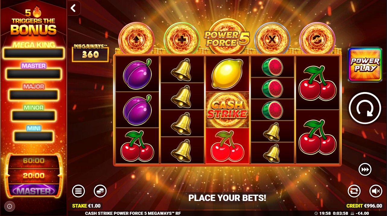Cash Strike Power Force 5 Megaways slot by Blueprint Gaming &ndash; base game