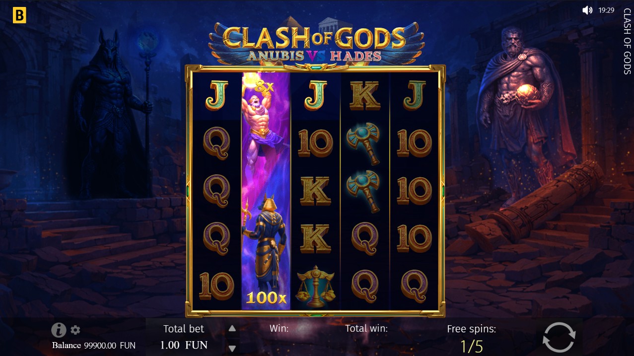 Clash of Gods: Anubis vs Hades by BGaming — free spins bonus multipliers 10,000x max win