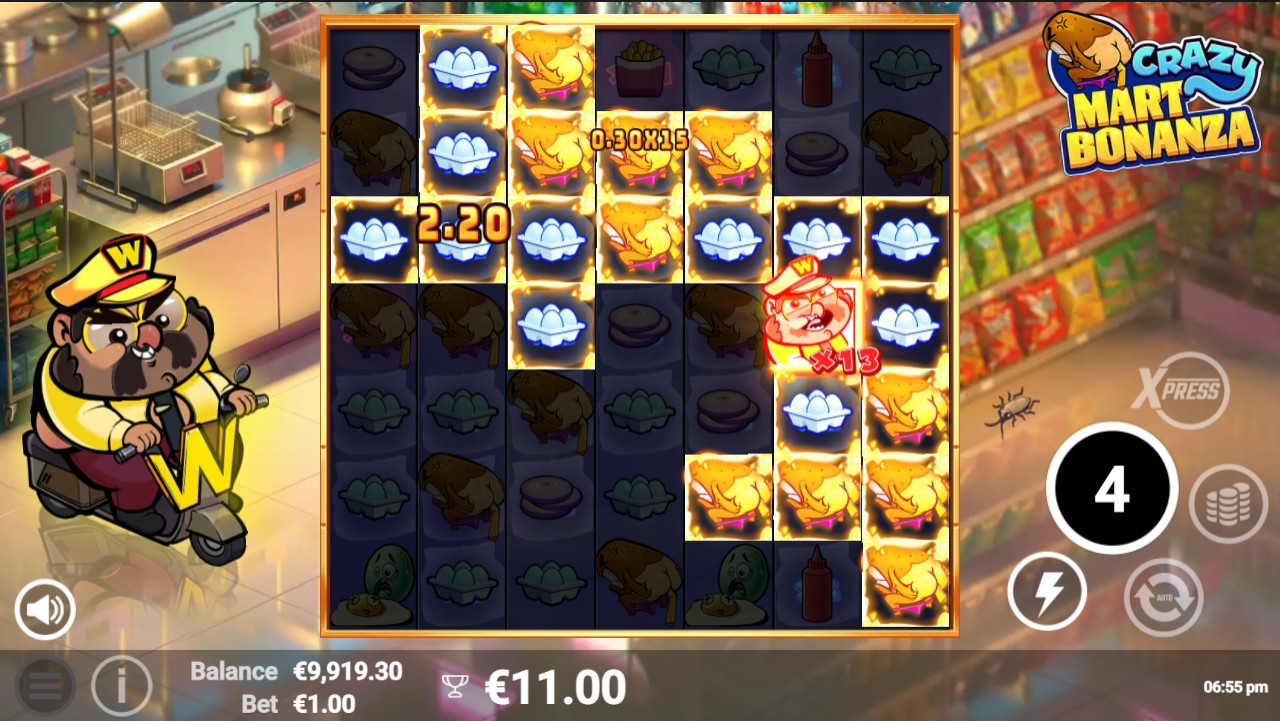 Crazy Mart Bonanza slot PopWins mechanic in action