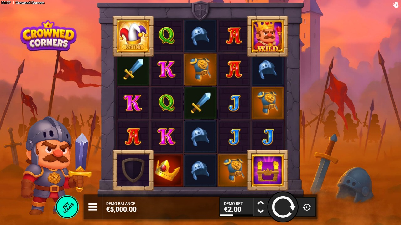 Crowned Corners by Bullshark Games – base game 5-reel 3,125 paylines Medium volatility