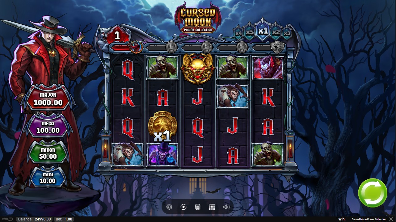 Cursed Moon Power Collection by Play'n GO – base game, 96.2% RTP, High volatility