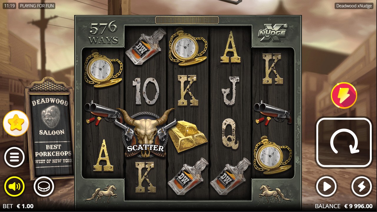 Deadwood by Nolimit City – base game Wild West frontier xNudge wilds duel mechanic