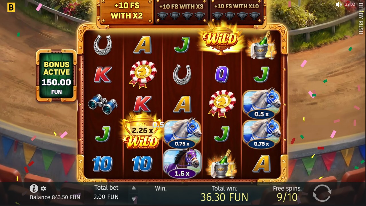 Derby Rush by BGaming — free spins bonus round