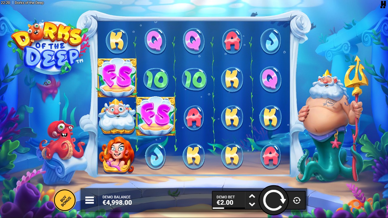 Dorks of the Deep by Hacksaw Gaming – base game, 5 reels 14 paylines underwater theme