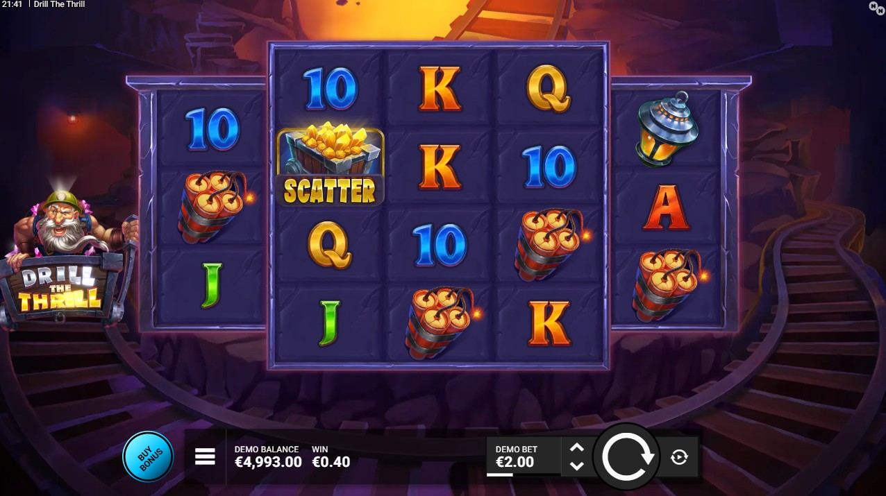 Drill the Thrill by NowNow Gaming – base game 5 reels 4608 ways mining theme