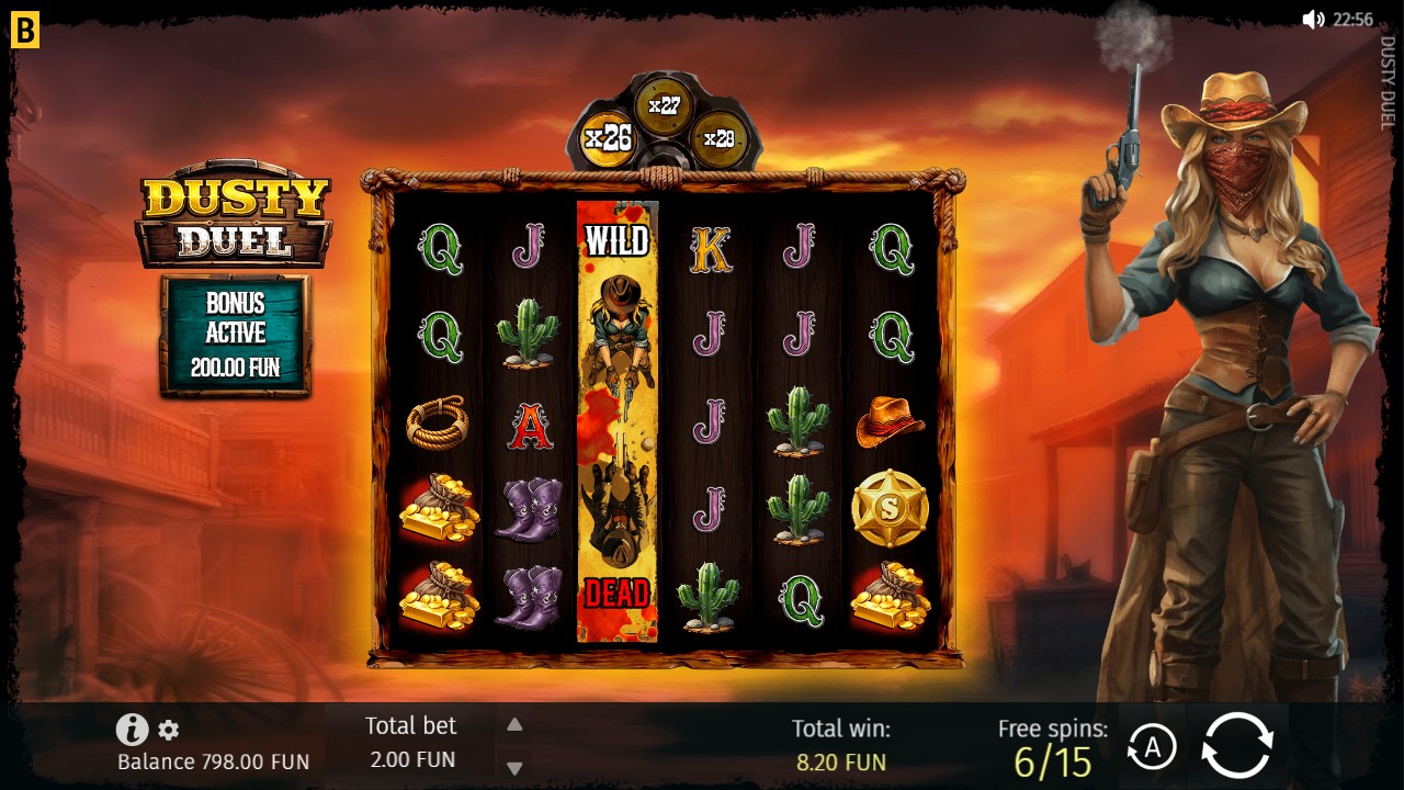 Dusty Duel by BGaming – 97% RTP Medium-High volatility 5,000x max win bonus round
