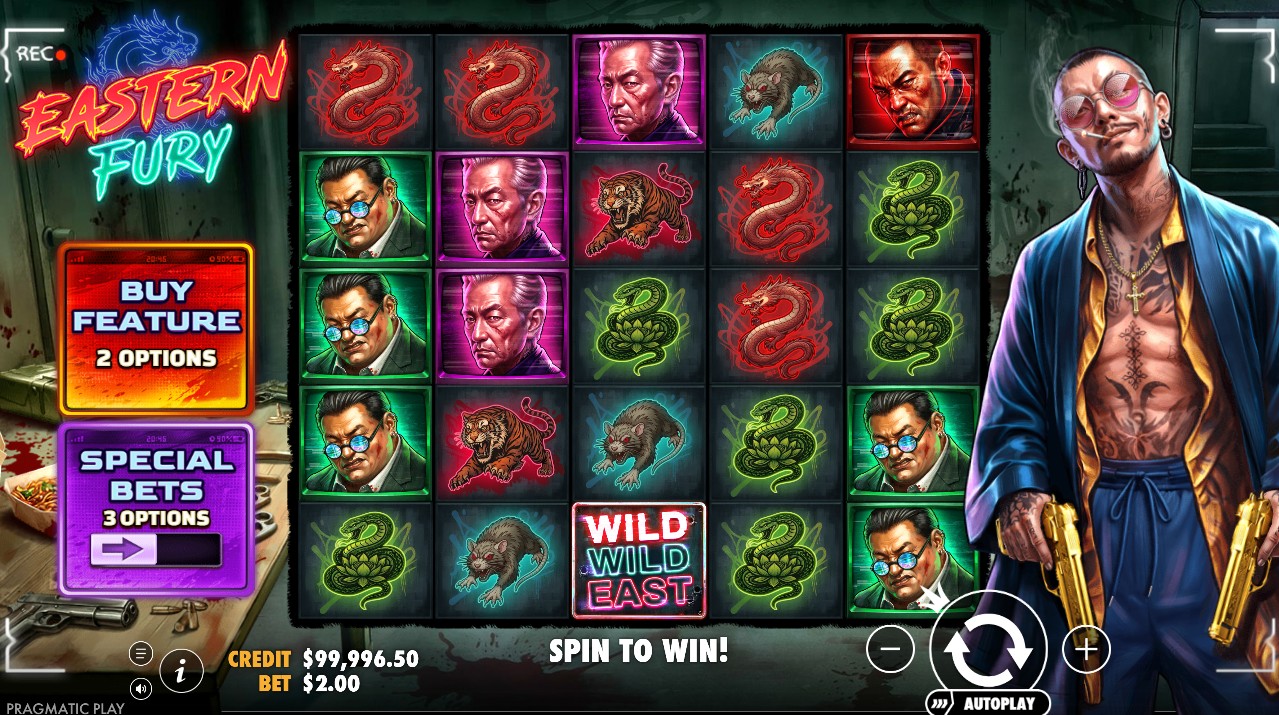 Eastern Fury by Pragmatic Play – base game 5×5 grid with Expanding Wild