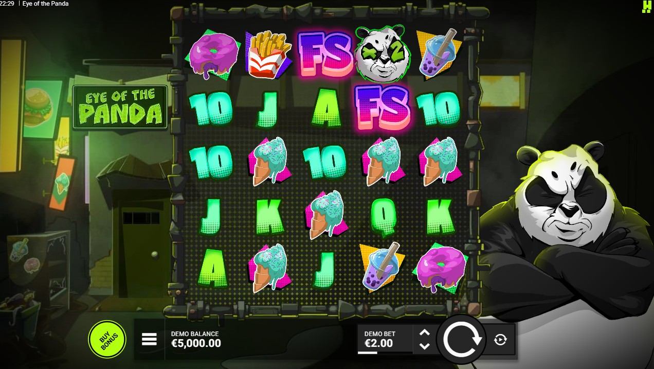 Eye of the Panda by Hacksaw Gaming – 5-reel 27-payline bamboo forest base game, 33.87% hit frequency Medium volatility