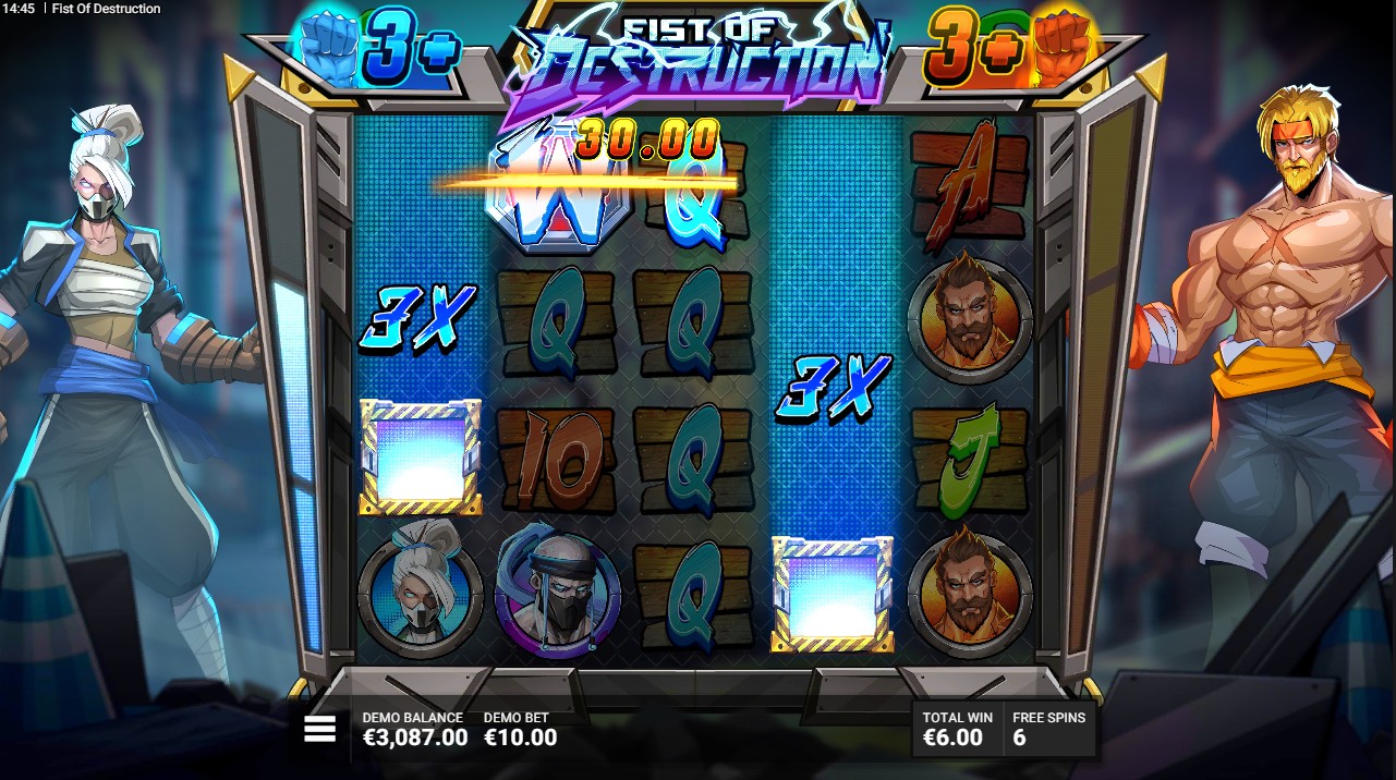 Fist of Destruction bonus – arcade fighting free spins 10,000x max win, Hacksaw Gaming 96.30% RTP