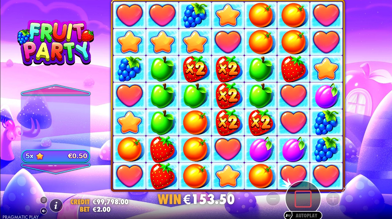 Fruit Party by Pragmatic Play – 96.47% RTP High volatility 5,000x max win bonus round