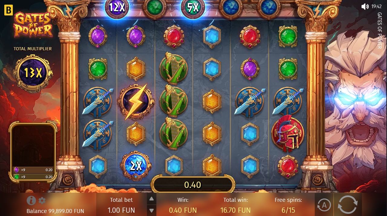 Gates of Power bonus round – Power Free Spins with multiplier and scatter pays