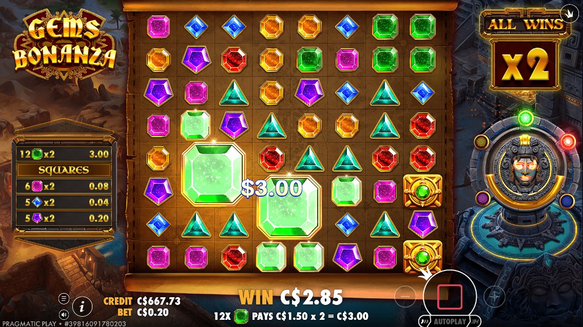 Gems Bonanza Gold Fever bonus round