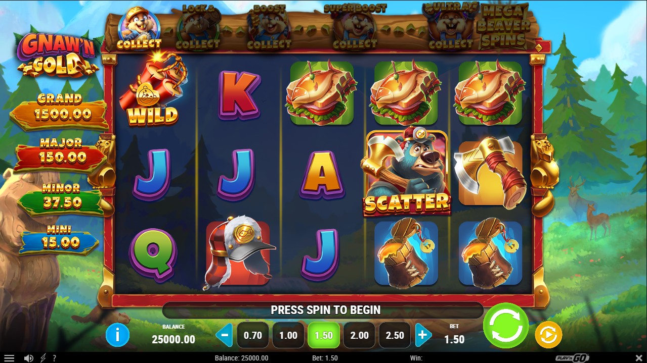 Gnaw'n Gold by Play'n GO – base game 5-reel 10-payline forest theme