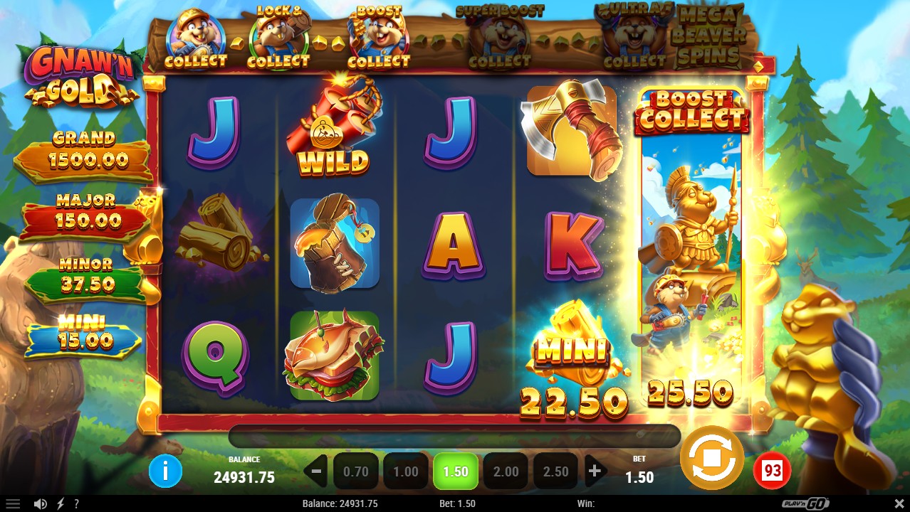 Gnaw'n Gold bonus round – Play'n GO high volatility 40,000x max win feature