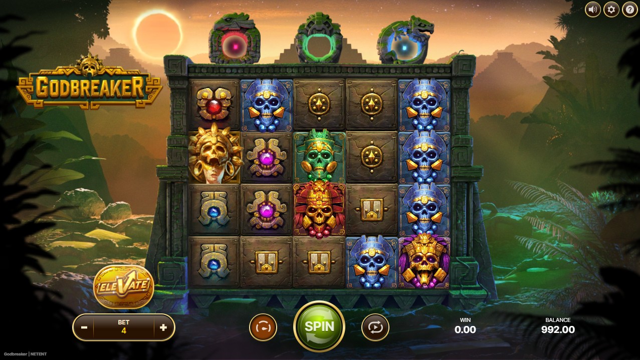 Godbreaker by NetEnt – base game 5 reels 1024 ways medium volatility mythology theme