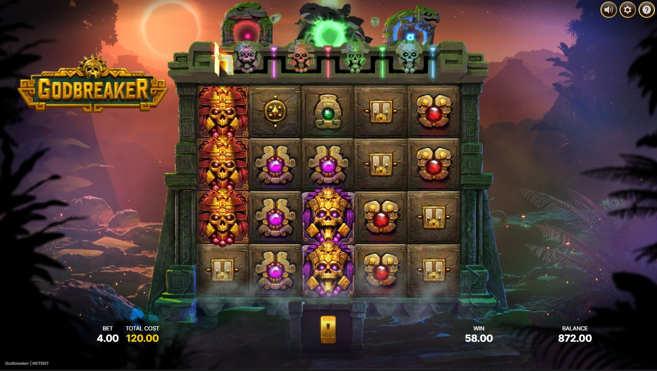 Godbreaker free spins – 1024 ways bonus round 5,468x max win, NetEnt 96.16% RTP