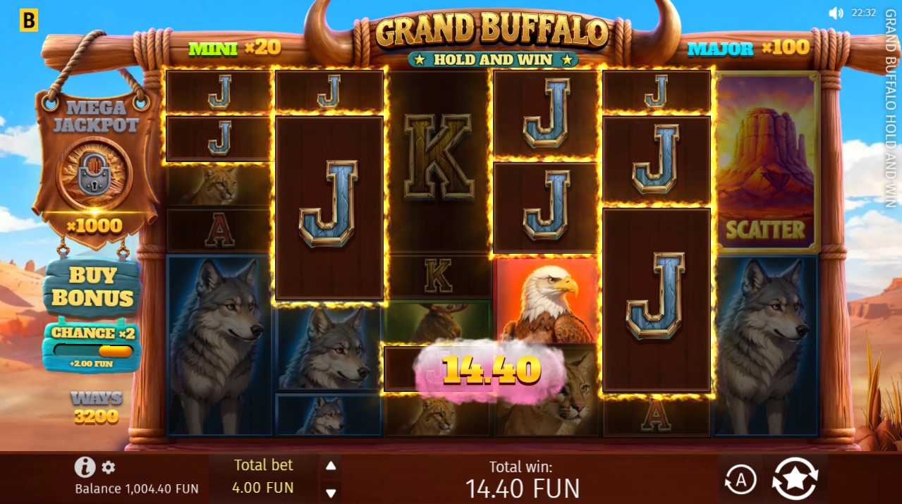 Grand Buffalo Hold and Win slot by Bgaming – base game