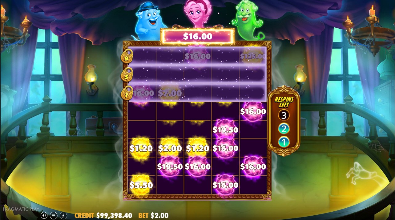 Great Ghosts! bonus round – free spins with haunted multiplier and ghost wilds