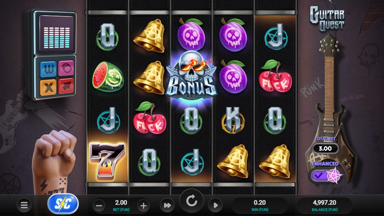 Guitar Quest by Relax Gaming – 5-reel base game rock music theme 1024 ways