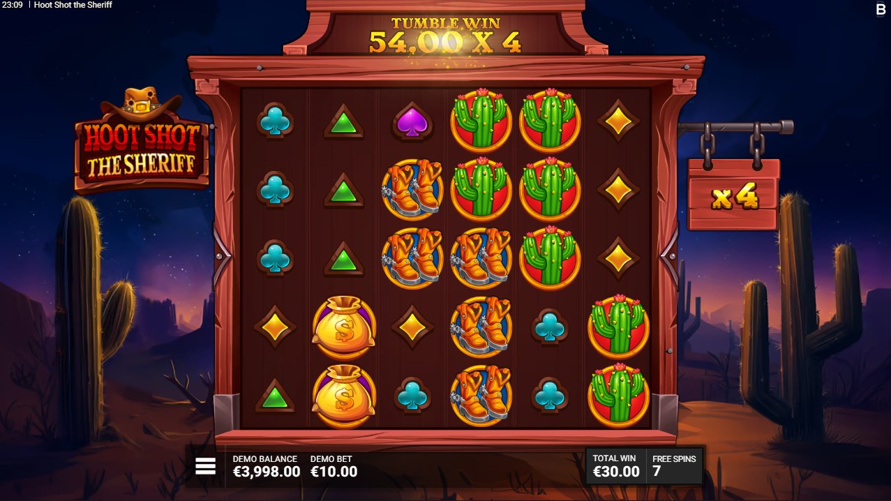 Hoot Shot the Sheriff by Backseat Gaming – free spins bonus round