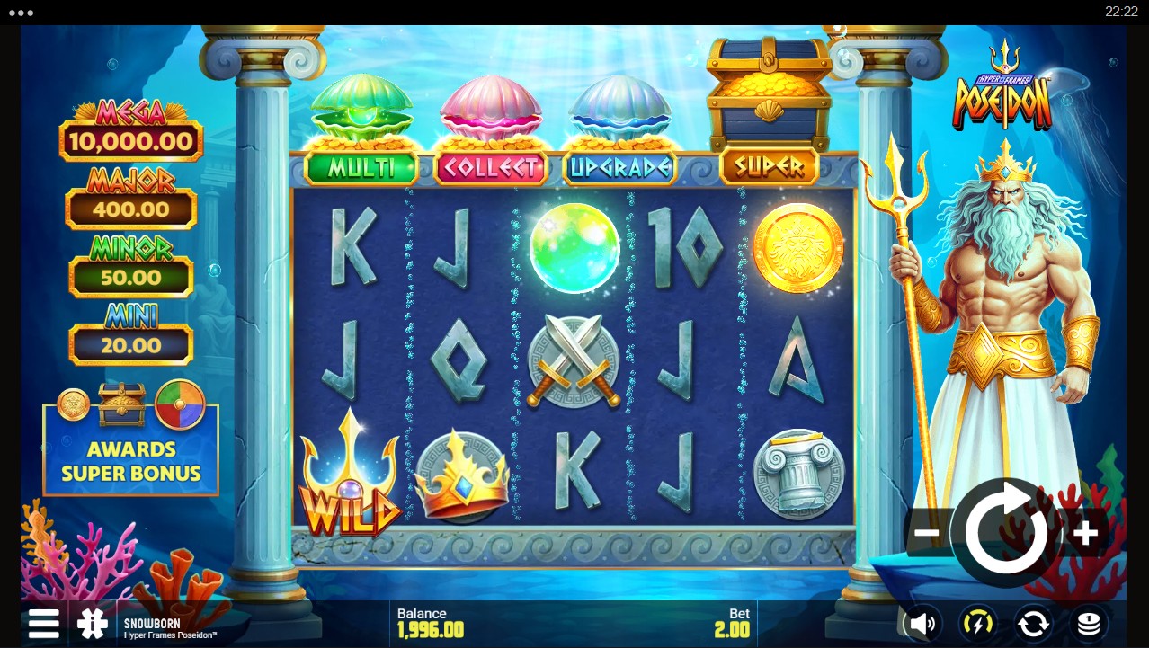 Hyper Frames Poseidon by Snowborn Games – base game 5-reel 243 paylines Medium volatility