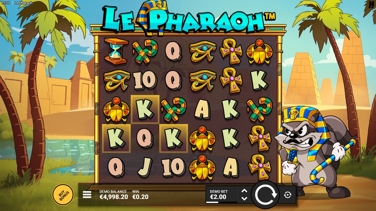Le Pharaoh by Hacksaw Gaming – base game Egypt theme mystery symbols wild multipliers