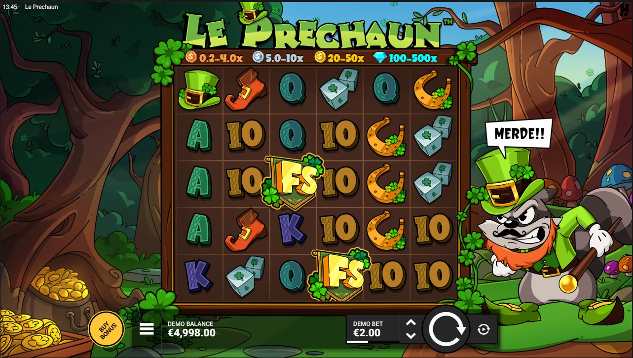 Le Prechaun by Hacksaw Gaming – base game, 96.28% RTP, Medium volatility, Cluster Pays