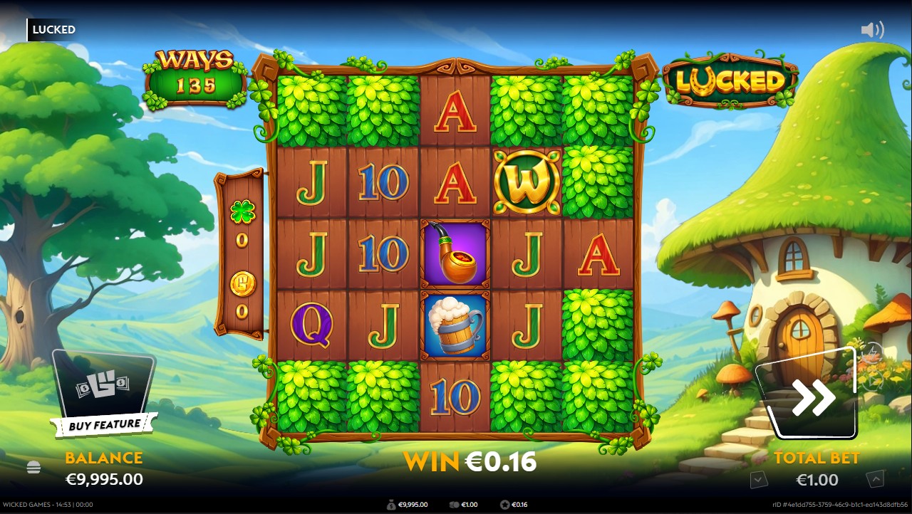 Lucked by Wicked Games – base game 5 reels 3125 ways expanding wilds luck theme