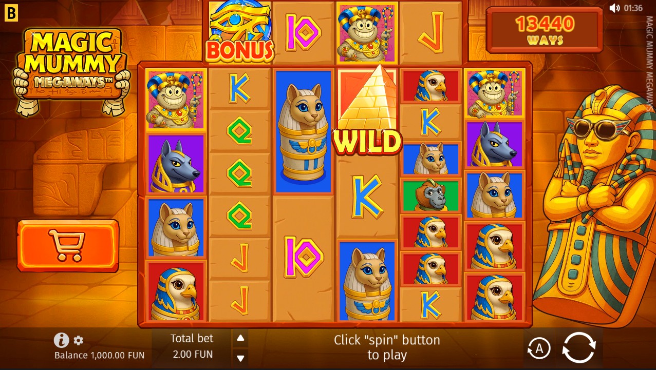 Magic Mummy Megaways by BGaming – base game 6 reels up to 200,704 ways Egypt mummy theme