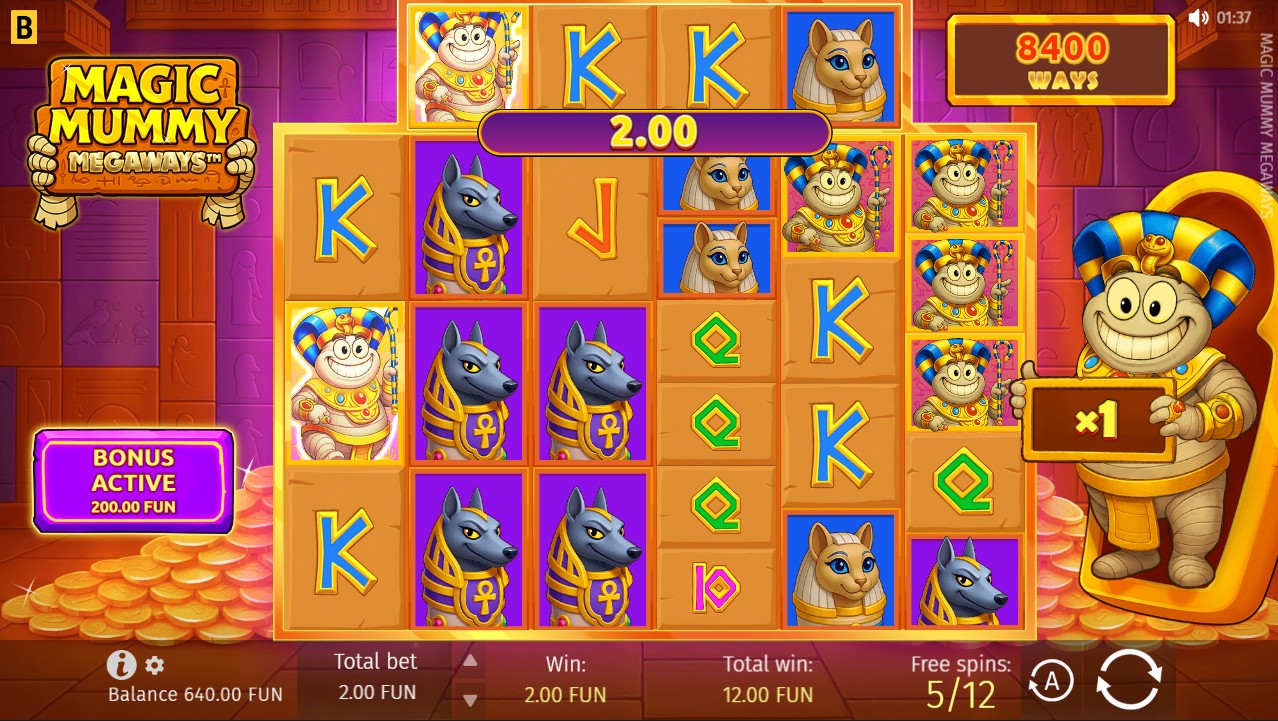 Magic Mummy Megaways free spins – Megaways multiplier bonus 5,000x max win, BGaming 97% RTP
