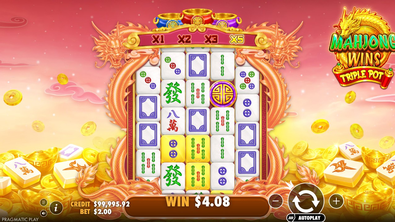 Mahjong Wins Triple Pot by Pragmatic Play – base game 2,000 paylines Mahjong theme