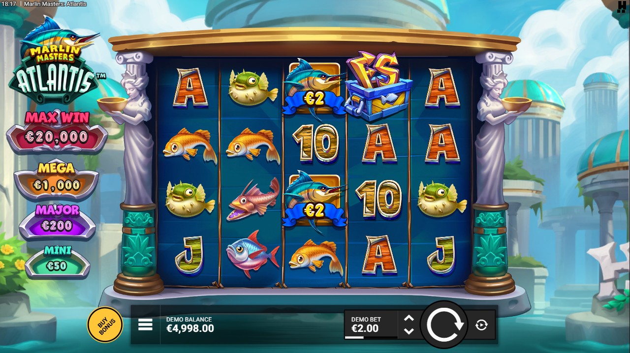 Marlin Masters Atlantis slot by Hacksaw Gaming &ndash; base game