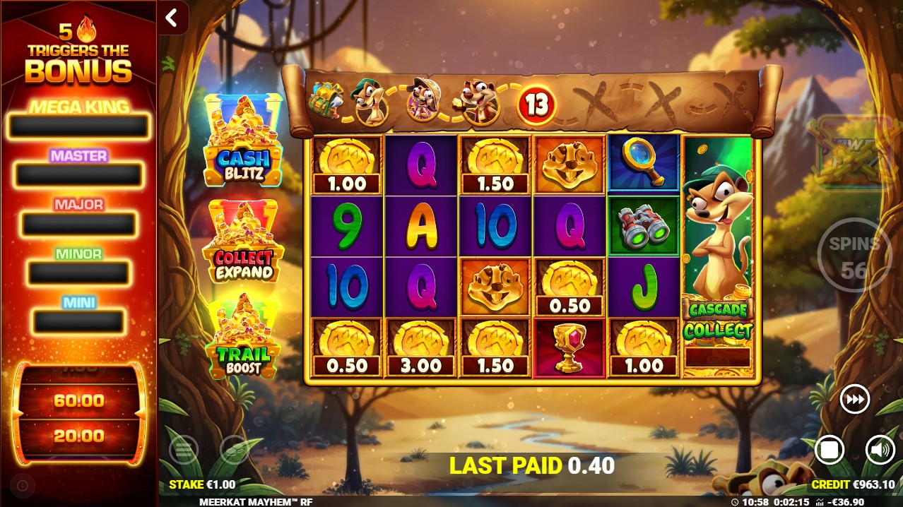 Meerkat Mayhem by Blueprint Gaming — Hold and Spin bonus round