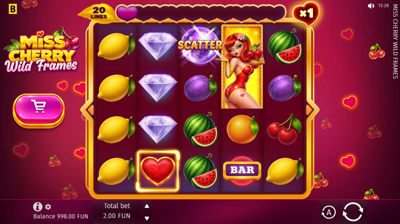 Miss Cherry Wild Frames by BGaming – Wild Frame cycle 10-spin Special symbol sticky wild 97% RTP